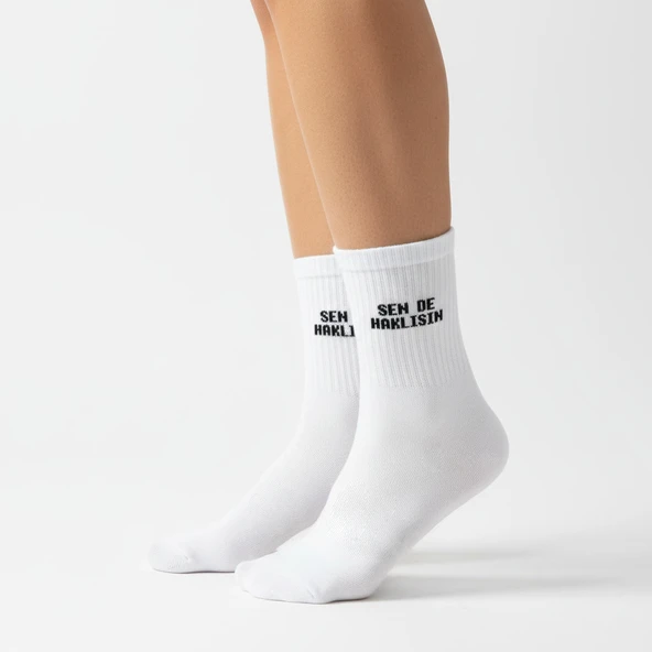 GOST LİRİA - Sloganlı Ribanalı  Ünisex Tenis Çorap 3 lü - Resim 4