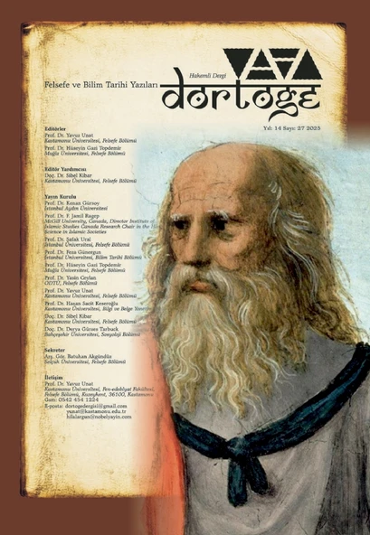 Dörtöğe Felsefe ve Bilim Tarihi Yazıları Hakemli Dergi Yıl: 14 Sayı:27 ürün görseli