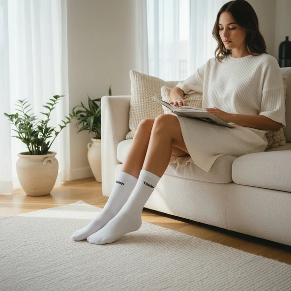 GOST LİRİA - Sloganlı Ribanalı  Ünisex Tenis Çorap 3 lü - Resim 8