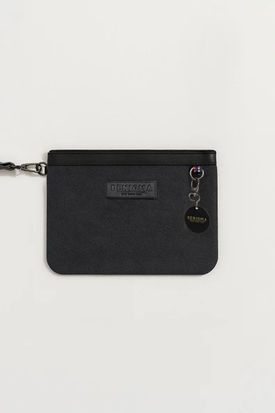 Unisex Kot Kumaş Bilekten Askılı El ve Evrak Çantası ürün görseli 1