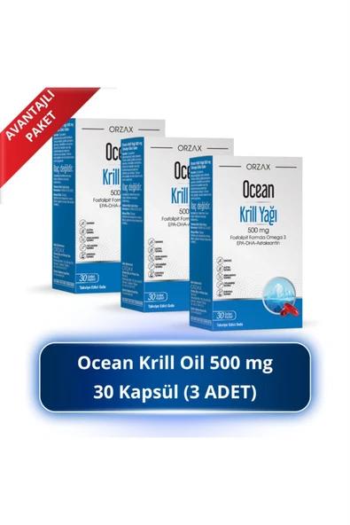 Ocean Krill Oil 500 Mg 30 Kapsül 3 Adet ürün görseli 1