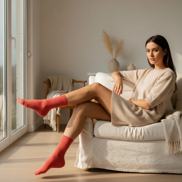 Gost Liria -5’li Renkli  Ribanalı Tenis Ünisex Çorap - Resim 7