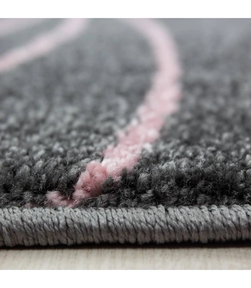 Sevimli Yıldız Star desenli Çocuk halısı Gri Pembe - Resim 4