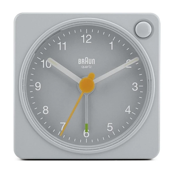 BRAUN BC02XG GRİ KLASİK SEYAHAT ANALOG ALARMLI MASA SAATİ ürün görseli