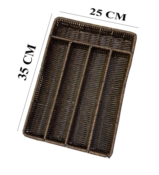Rattan Örme Çekmece İçi Kaşıklık Organizer 5 Bölmeli ürün görseli