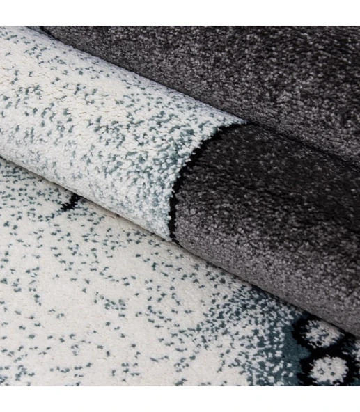 Fil ve Yıldız Desenli Çocuk halısı  Gri-Mavi-Beyaz - Resim 4