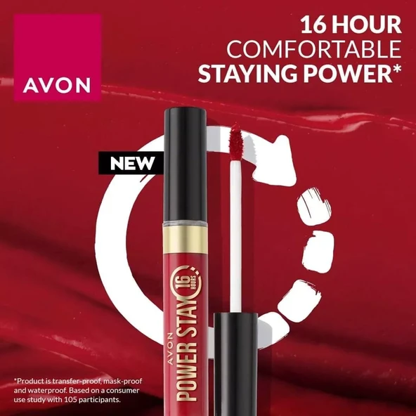 Avon Power Stay Likit Mat Ruj 16 Saat Kalıcı- Almost Red - Resim 2