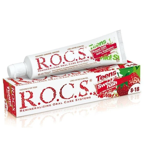 ROCS Teens 8-18 Yaş Diş Macunu - Yaban Çilekli 60ml ürün görseli 1