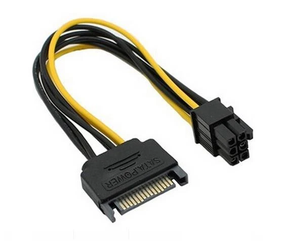 PrimeX PX-4582 15 Pin Sata To 6 Pin Ekran Kartı Power Anakart Güç Kablosu ürün görseli 1