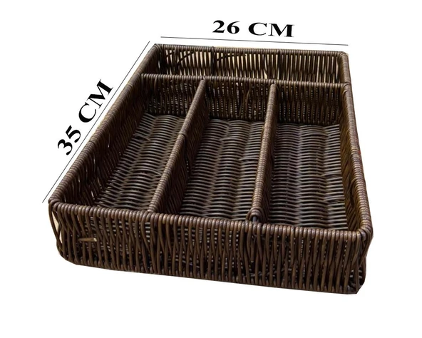 Rattan Örme Çekmece İçi Kaşıklık Organizer - Resim 3