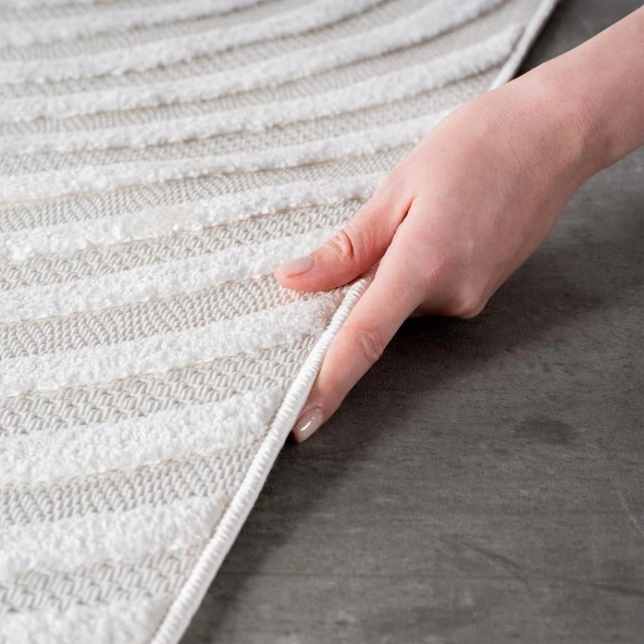 Modern Bohem Krem Salon Mutfak İç Dış Mekan Teras Balkon Oda Çocuk Halısı - Resim 5