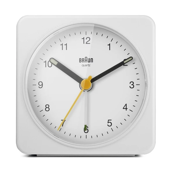BRAUN BC03W BEYAZ KLASİK SEYAHAT ANALOG ALARMLI MASA SAATİ ürün görseli 1