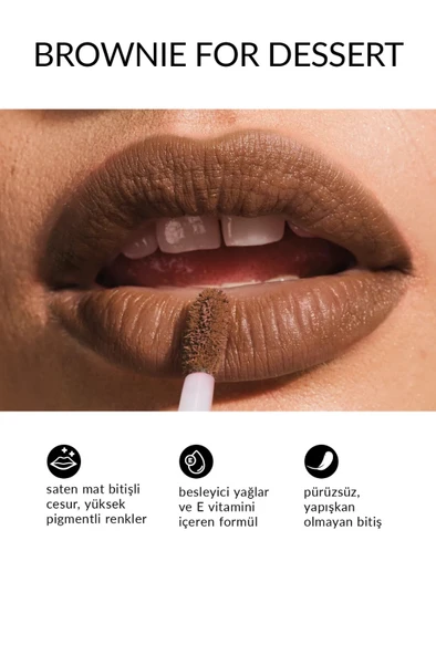 Avon Ultra Colour Ultra Likit Mat Ruj Brownie For Dessert 7 ml - Resim 2