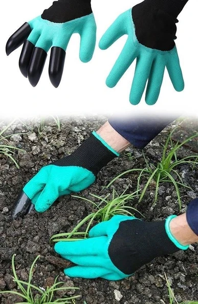 OLLEVRA Toprak Kazma Ekme Çapalama İçin Korumalı Bahçe Bahçivan Eldiveni - Resim 3