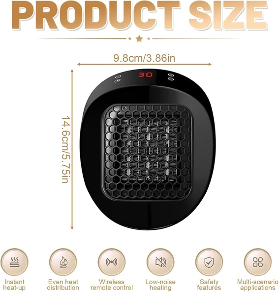 Evember Mekan Isıtıcı  Uzaktan Kumandalı LED Ekranlı - Resim 4