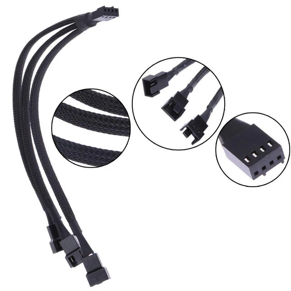 PrimeX PX-4303 4 Pin to 3x Fan Çoklayıcı Y PWM Çoklayıcı Splitter Kablosu - Resim 4