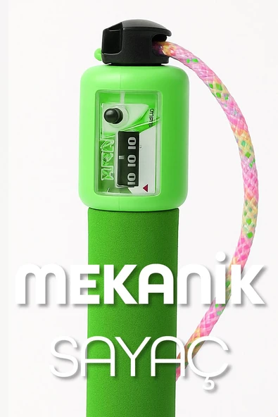 Sayaçlı Atlama İpi Uzunluk Ayarlanabilir Atlama Sekme İpi Jump Rope Şeffaf Simli İp K1567 - Resim 3