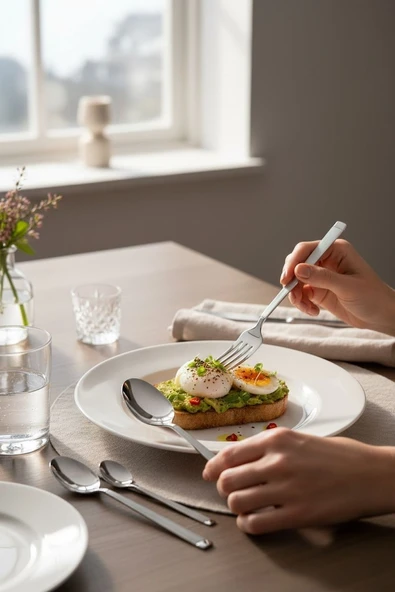 Nehir maria 30 parça çatal kaşık takımı - çatal kaşık seti 6 kişilik - Resim 2