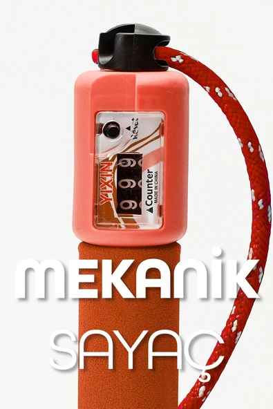 Sayaçlı Atlama İpi Uzunluk Ayarlanabilir Atlama Sekme İpi Jump Rope Örgü İpli K1543 - Resim 3