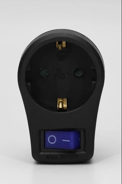 Tekli Topraklı Akım Korumalı Priz Işıklı Anahtarlı Aşırı Gerilim Korumalı Emniyetli Priz 3860 Watt - Resim 3