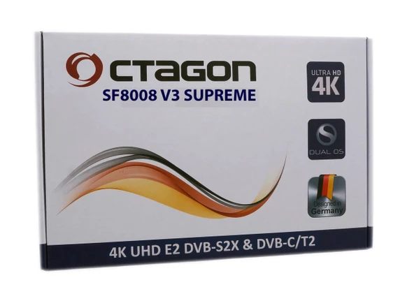OCTAGON SF8008 SUPREME V3 4K UHD E2 DVB-S2X & DVB-C/T2 COMBO ürün görseli 1