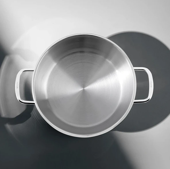 Nehir silver 24 cm derin tencere - paslanmaz çelik tencere - Resim 3