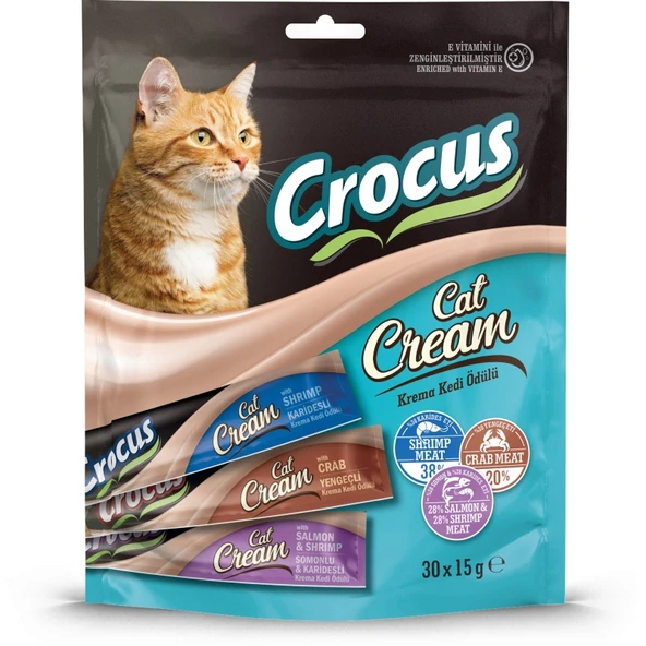 Crocus Çoklu Somon Karides & Karides & Yengeç Kedi Ödülü 30x15gr   Skt:09/2026 ürün görseli