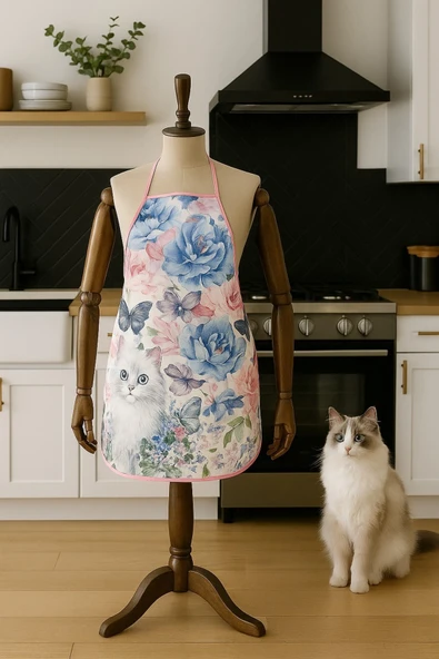 Dijital Baskılı Su Sıvı Geçirmez Leke Tutmaz Mutfak Önlüğü - Resim 2