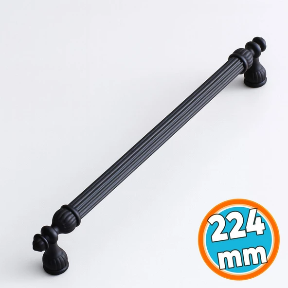 Mobilya Mutfak Dolabı Çekmece Dolap Kulpları Kapak Kulpu Kulbu Siyah (224 MM-22.4 CM) Metal Kulp ürün görseli