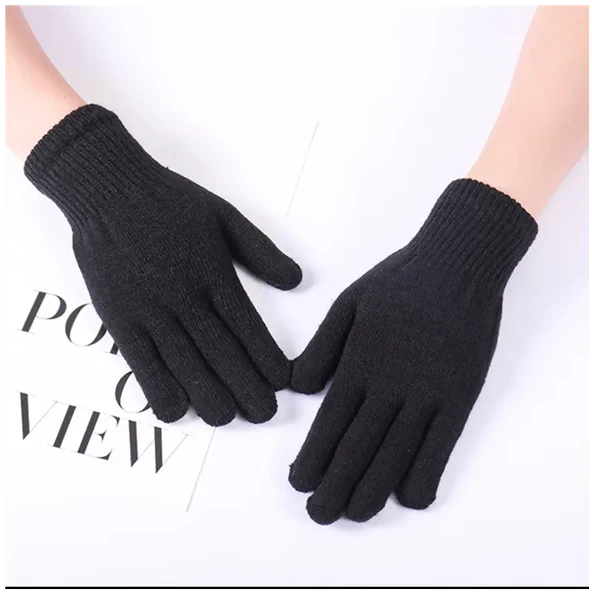 Siyah Kışlık Tiriko Kadın Eldiven Siyah Eldiven - Resim 7