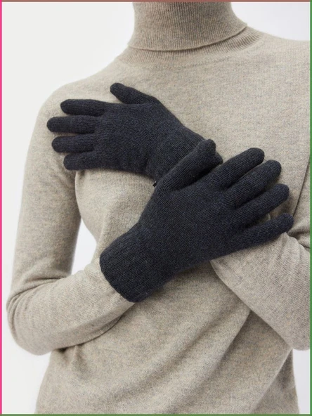 Siyah Kışlık Tiriko Kadın Eldiven Siyah Eldiven - Resim 4