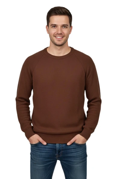 Erkek Spor Reklam Kol Kazak Regular Fit BGL-ST04949 - Resim 4