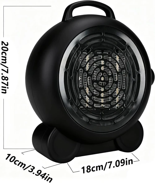 Besreey Fan ve Isıtıcı - Üç Güç Seviyesi Ayarlanabilir Sirkülatör Fan - Sessiz Elektrikli Isıtma Ofis Banyo İçin Devrilme Aşırı Isınma Koruması - Resim 4