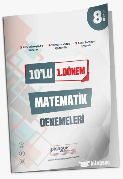Pisagor 8.Sınıf Matematik 10 Lu Deneme 1.Dönem ürün görseli