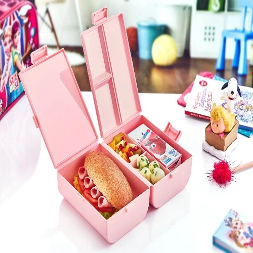 Çift Kapaklı Bölmeli Beslenme Kabı ürün görseli