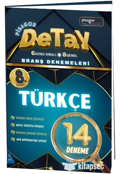 Pisagor Detay 8.Sınıf Türkçe 14 Deneme Zeka Küpü ürün görseli