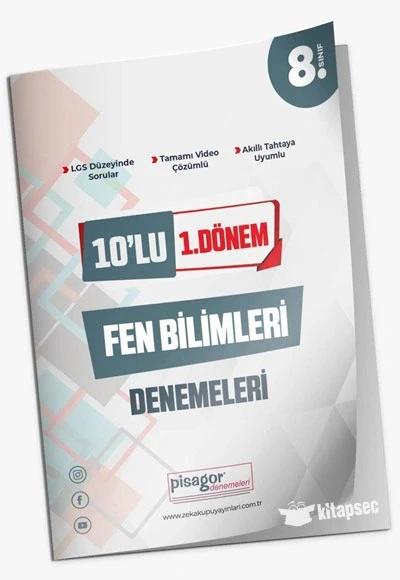 Pisagor 8.Sınıf Fen Bilimleri 10 Lu Deneme 1.Dönem ürün görseli