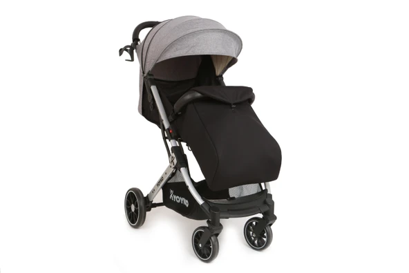 Yoyko Quantum Travel Kabin Boy Tek Elle Kolay Katlanır Pratik Bebek Arabası Gri Silver - Resim 3