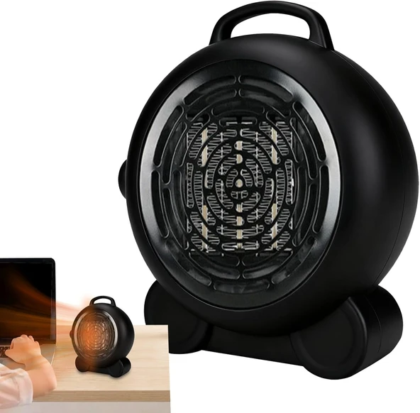 Besreey Fan ve Isıtıcı - Üç Güç Seviyesi Ayarlanabilir Sirkülatör Fan - Sessiz Elektrikli Isıtma Ofis Banyo İçin Devrilme Aşırı Isınma Koruması ürün görseli 1