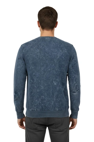 Erkek Spor Sıfır Yaka Taşlama Yıkamalı Regular Fit Kazak BGL-ST04952 - Resim 8