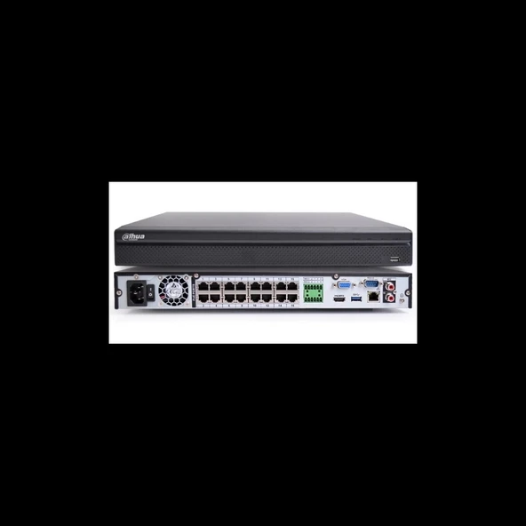 Dahua  Nvr4216-16p-4ks3, 16kanal Poe, 8mpix, H265+, 2 Hdd Desteği, 1080p Kayıt, 240mbps Bant Genişliği, Nvr - Resim 2