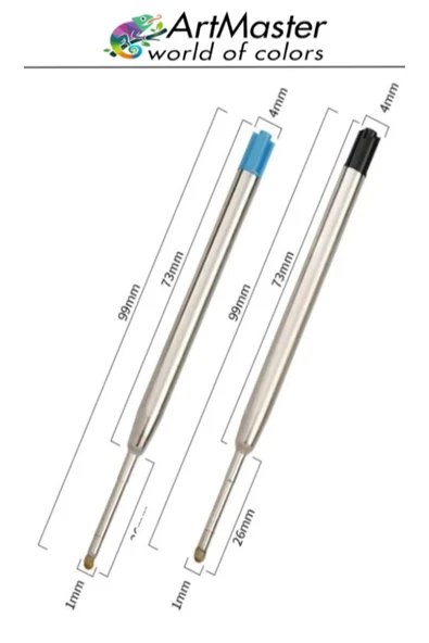 Tükenmez Kalem Yedeği Mavi 5 Adet Metal Tükenmez Kalem İçi Mavi Yedek Tükenmez Ofis Jel Kalem İçi Kalem İçi Okul - Resim 2