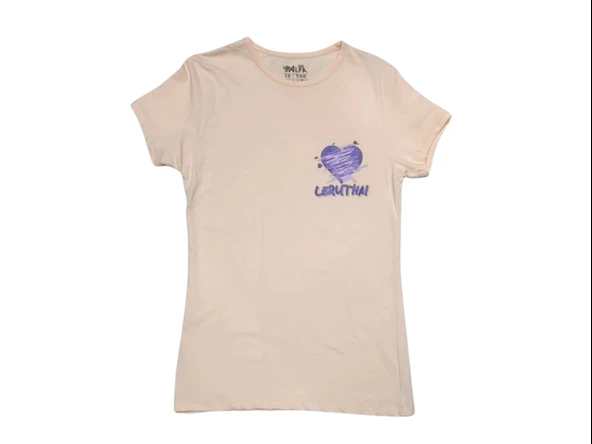 KALP BASKILI KIZ T-SHIRT ürün görseli 1