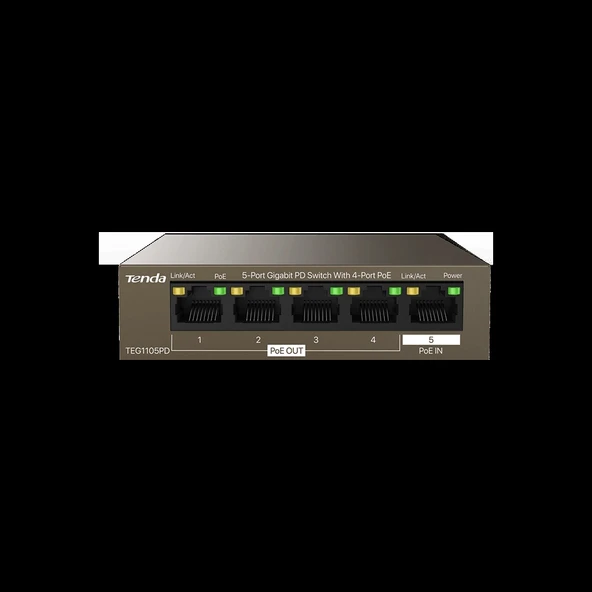 TENDA TEG1105PD 5PORT 10/100/1000 POE EXTENDER ürün görseli
