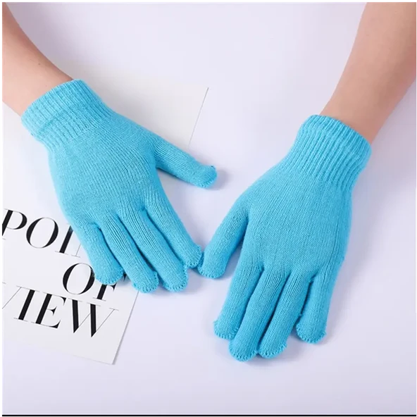 Kışlık Tiriko Kadın Eldiven Açık Mavi Eldiven - Resim 2