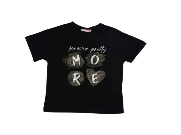MORE BASKILI KIZ T-SHIRT ürün görseli 1