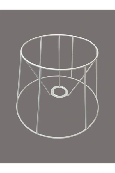 Konik Abajur Teli İskeleti Beyaz Statik Boyalı E27 (Çap 30 Cm) - Resim 4