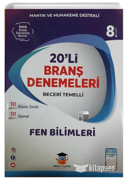 8.Sınıf Fen Bilimleri 20 Branş Denemesi Zeka Küpü ürün görseli