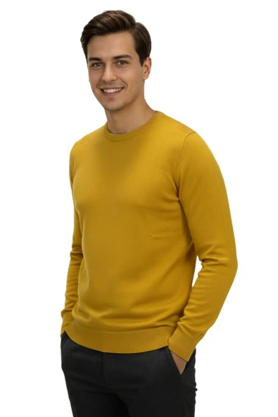 Erkek Spor Sıfır Yaka Regular Fit Kazak BGL-ST04953 - Resim 12