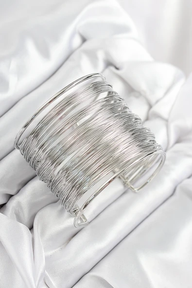 Pirinç Tel Sarma Model Gümüş Renk Kadın Bileklilk ürün görseli 1